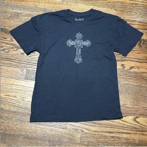 New Revival Black Cross Design Tee